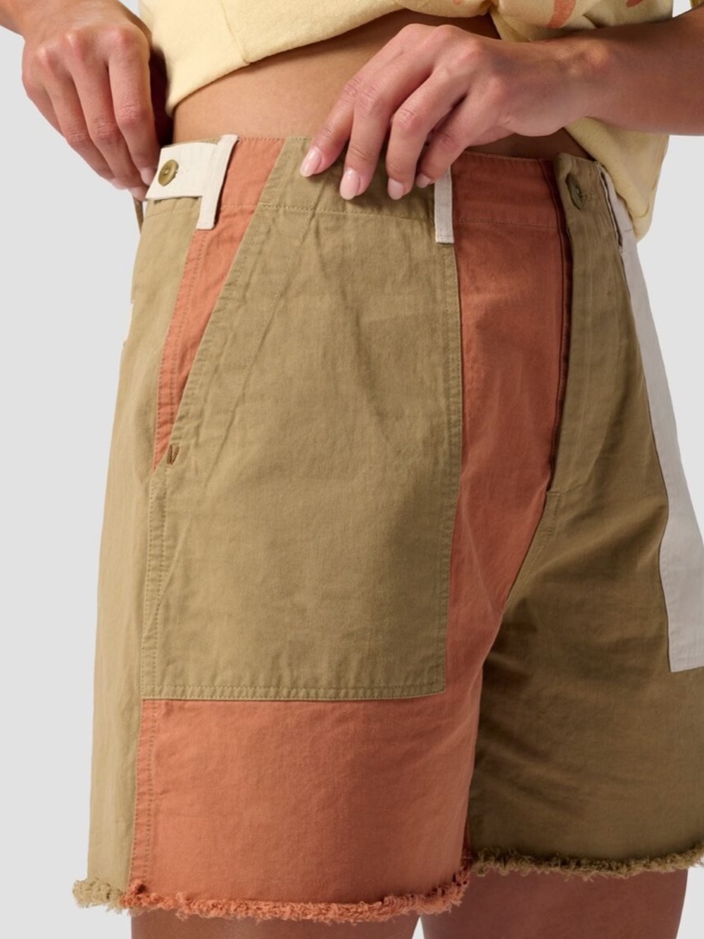 Backcountry Patch Pocket Short Size 6 Cotton Twill Olive Green Orange Brown Tan